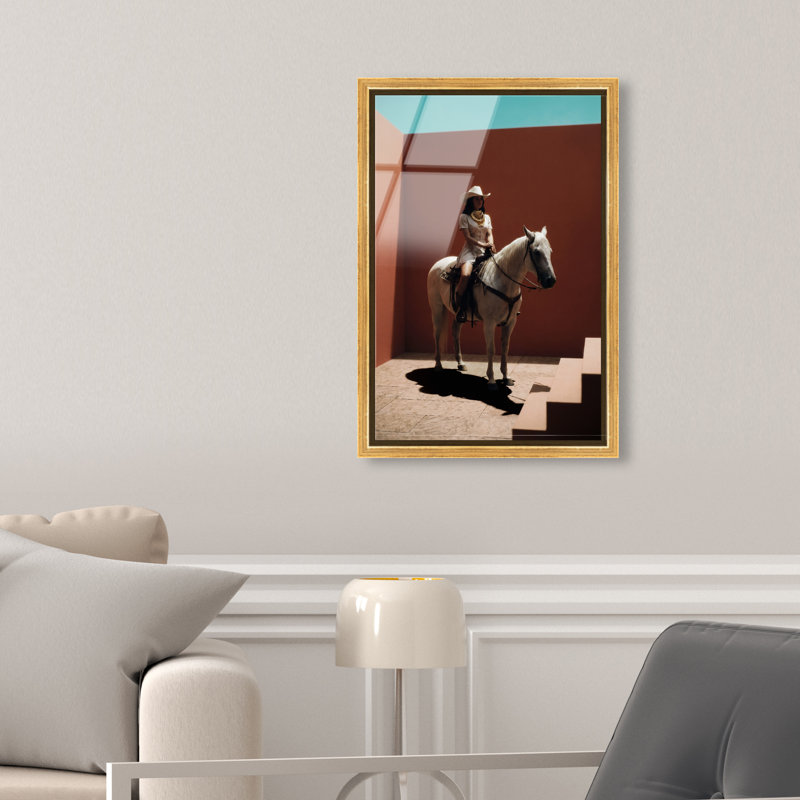 Cowgirl Surreal II Print by Oliver Gal, 11"H x 16"W, Gold Floater Frame