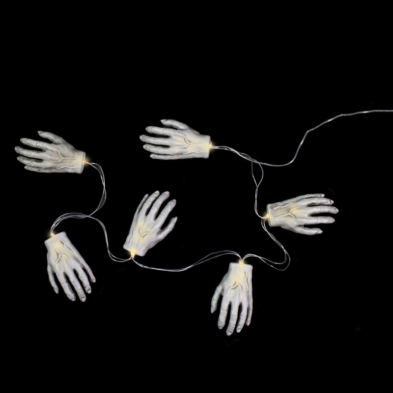 Ensemble de 6 lumières d'Halloween mains squelettes