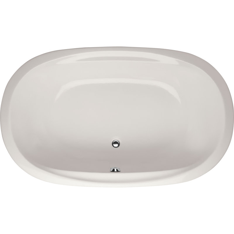 Galaxie 74'' x 44'' Soaking Acrylic Bathtub, Biscuit, Polished Chrome