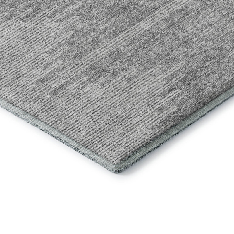 Tapis gris Cerrito lavable à la machine de qualité supérieure, Rectangle 9 pi x 12 pi