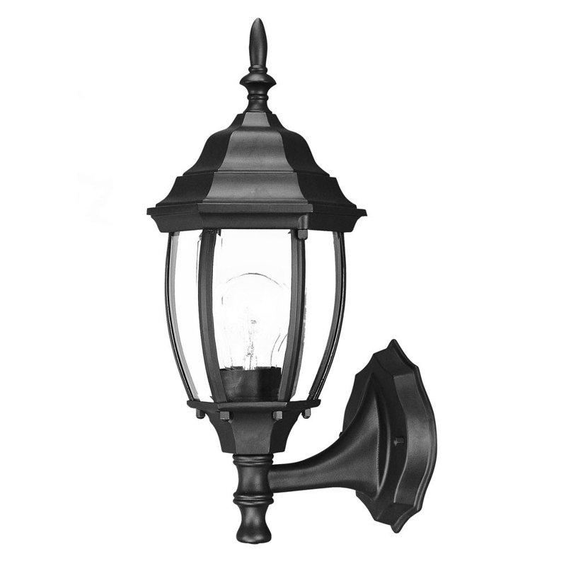 Globe Lantern Wall Light, Matte Black