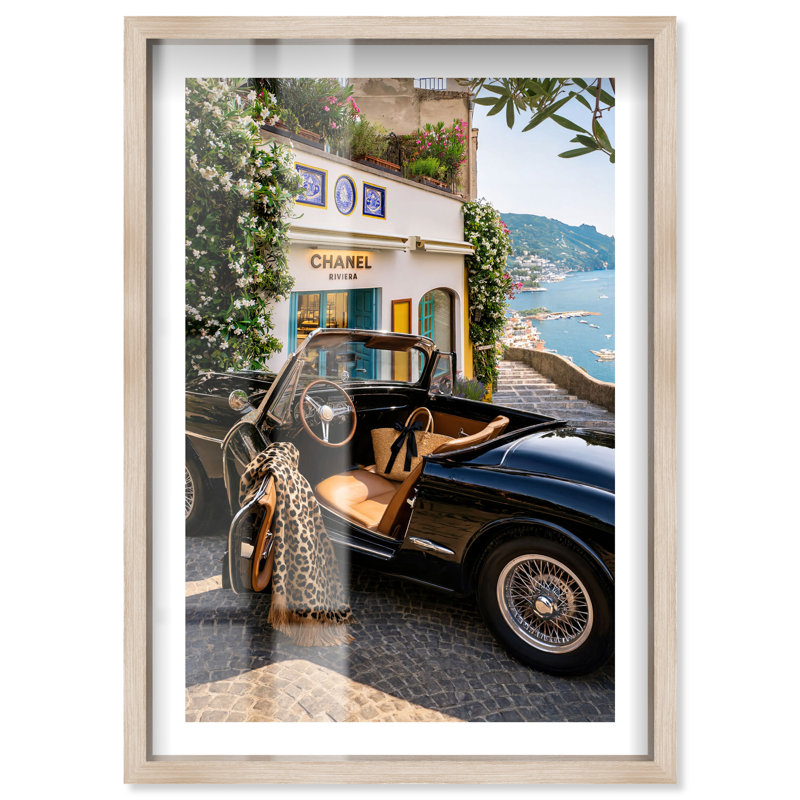 Décoration murale pour salon Riviera Convertible Shadowbox Print par Notoriart, cadre blond, 30 x 45, H 46 po x l 31 po