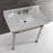 Kingston Brass Monarch 36-Inch Carrara Marble Console Sink with Stainless Steel Legs (8-Inch, 3-Hole)-51154830
