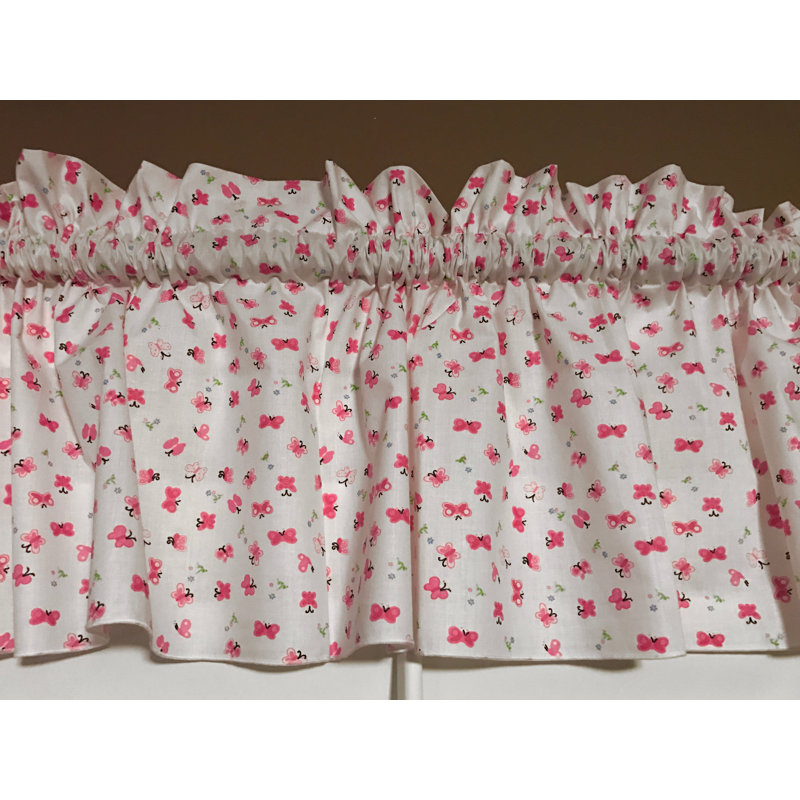 Cantonnière sur mesure en mélange de coton floral 58 po Jarmo, L 58 po x L 14 po, Rose