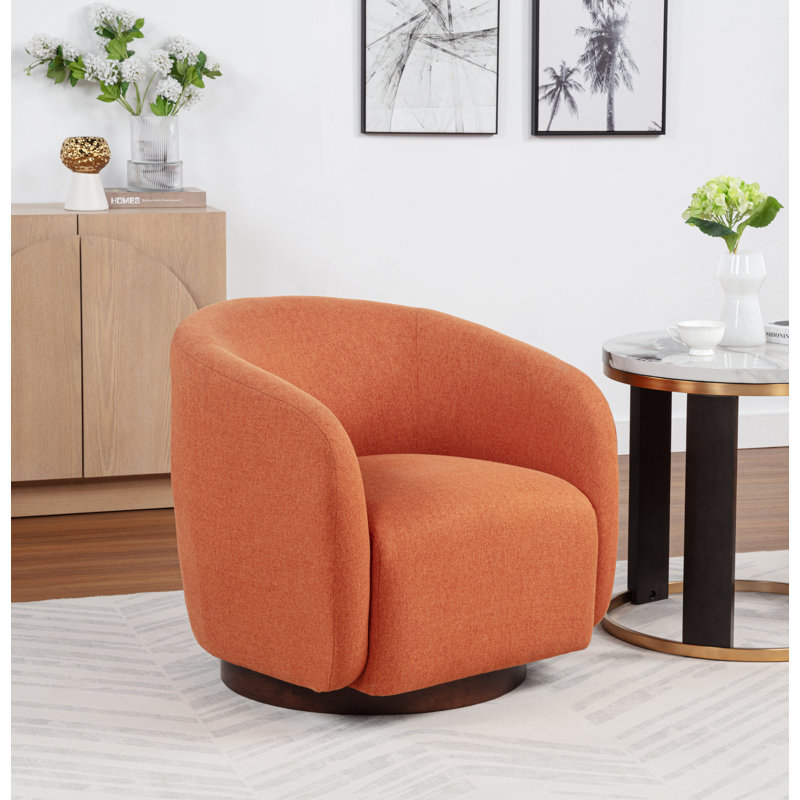Fauteuil demi-tonneau rembourré et pivotant, Orange