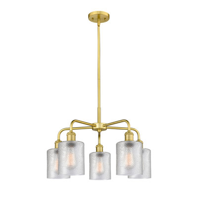 Dublin 5 - Light Steel Dimmable Drum Chandelier