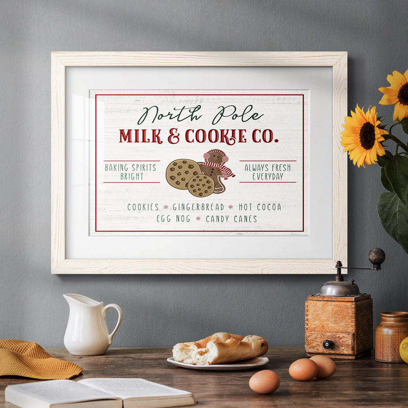 " Milk And Cookie Co ", White, 26" H x 38" W x 1.5" D