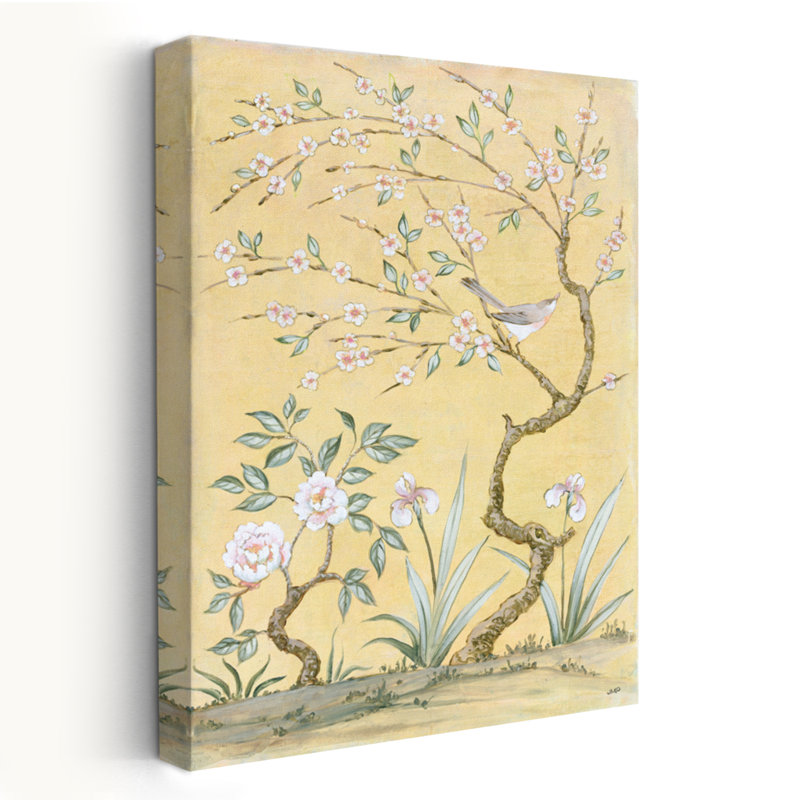 «Asian Influence and Birds Spring», art mural, H 24 po x l 16 po