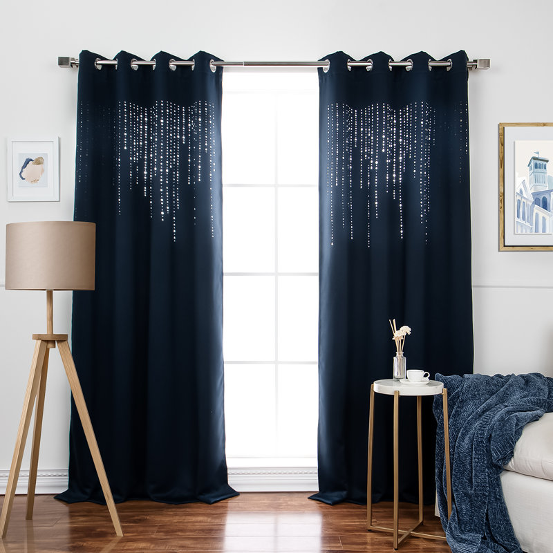 Rideau en polyester, Bleu marine