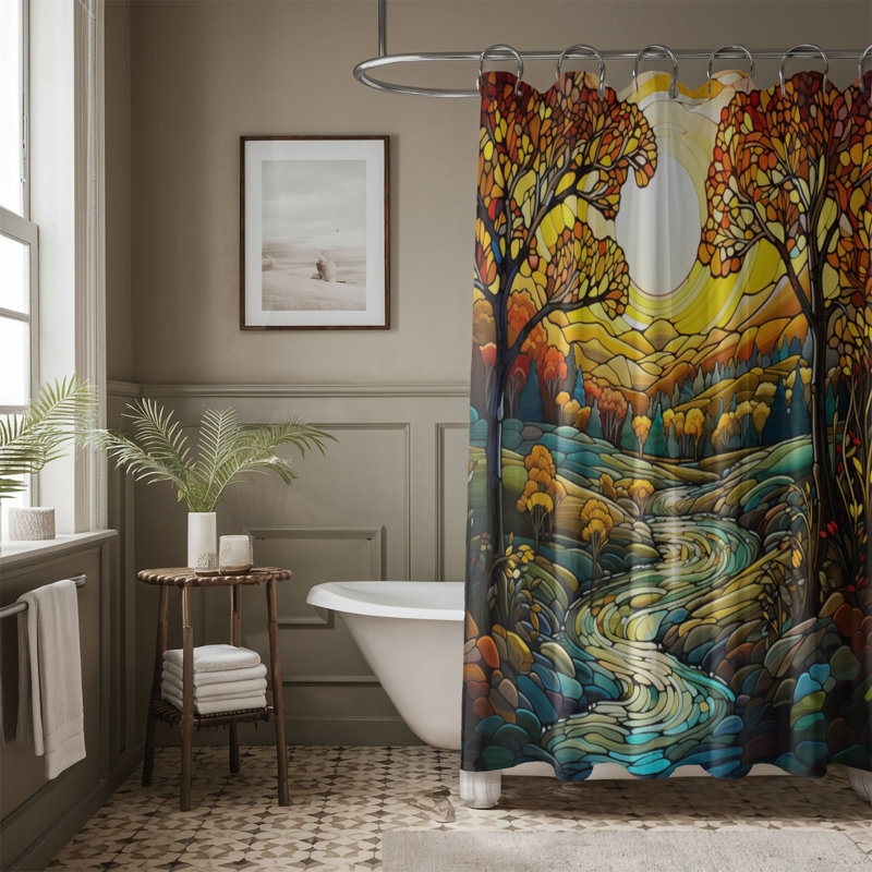 Rideau de douche en verre 1 pièce, H 74 po x l 71 po