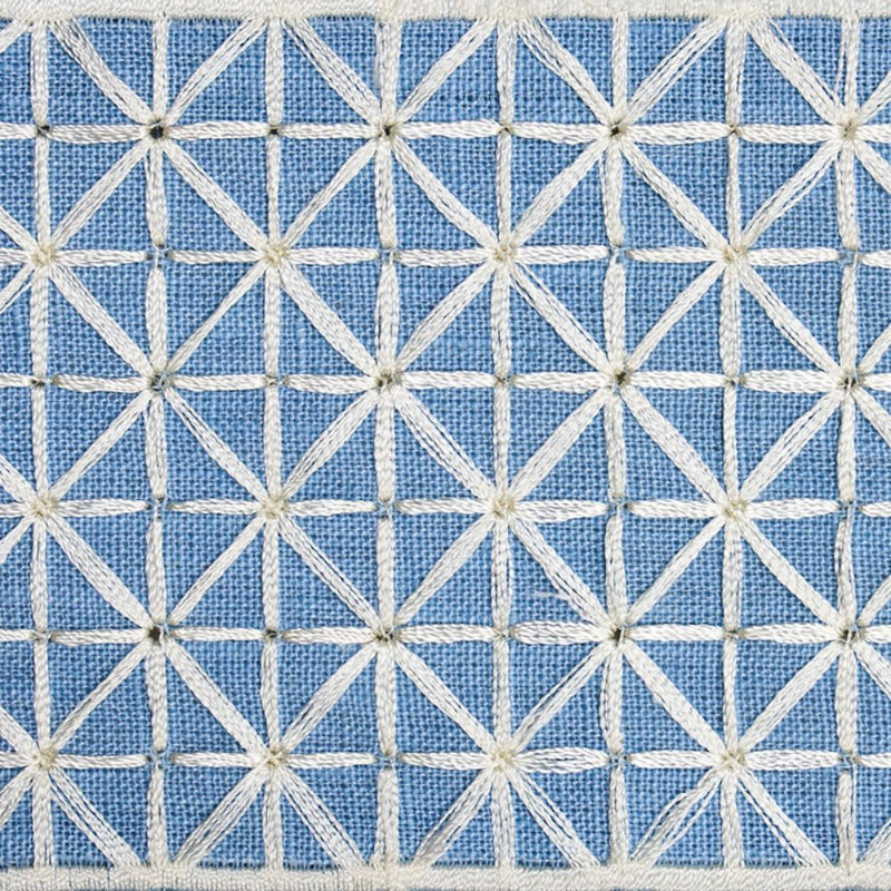 Directoire Fabric, Blue/Ivory