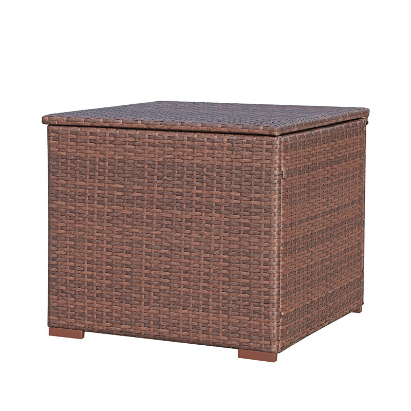 Sunsitt 28.7'' W 88 Gallons Water Resistant Wicker Deck Box, Brown