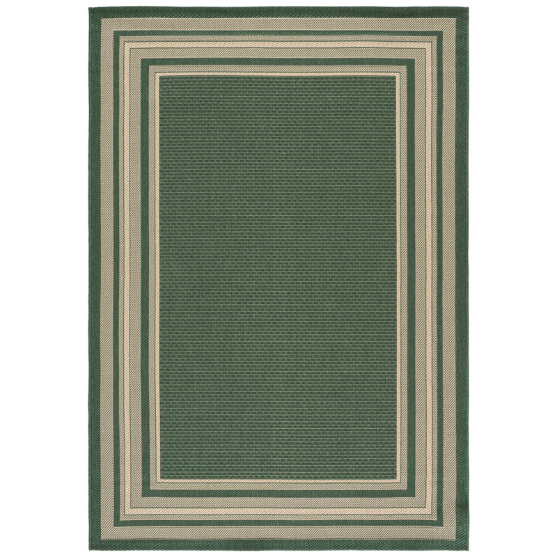 Courtyard Power Loom Polypropylene Plastic; Polyester Striped Indoor / Outdoor Rug, 2'-3" x 8'-0" Runner