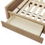 Lit en bois Victoria avec tête de lit tapissier et tiroir de rangement intégré