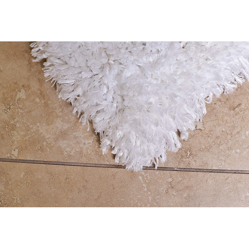 Tapis blanc super doux fait main poils longs Deanna
