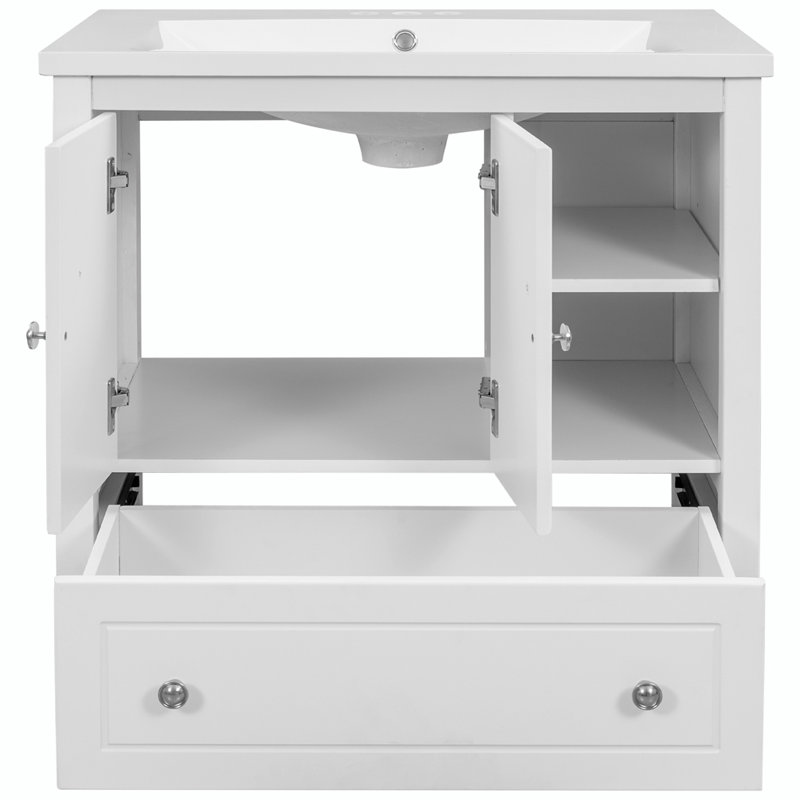 Roenia 30 " W Freestanding Standard Free Standing 1 Single Vanity Bathroom Vanity With Ceramic Top