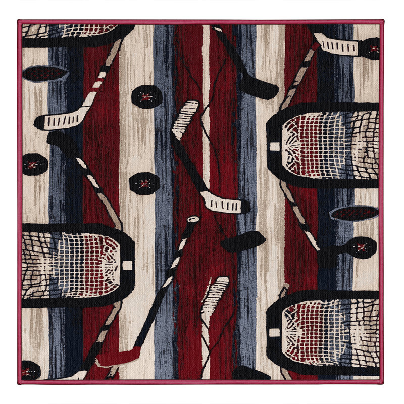 Washable Bandy Sports Area Rug, Rectangle 2' x 3'