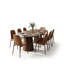 Table de salle à manger extensible pour 4 à 8 personnes avec chaises en similicuir-993723100-993723101
