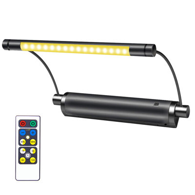 Picture Light, Cordless Display Lights with LED, Remote Control, Timer Dimmer, Swivel Lamp Head for Artwork Lighting, (Black)