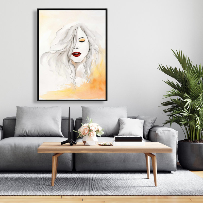 «Woman with Red Lips», reproduction sur toile