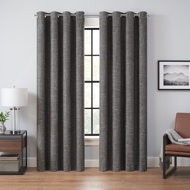 Eclipse Branson Magnitech 100% Blackout Curtain, Grommet, Seamless Magnetic Closure, 50'' W x 84'' L, Black