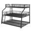 Triple Bunk Bed In Twin XL/Full XL/Queen Sizes, Equipped With Combined Ladders And Full-Length Safety Railings-1859073784