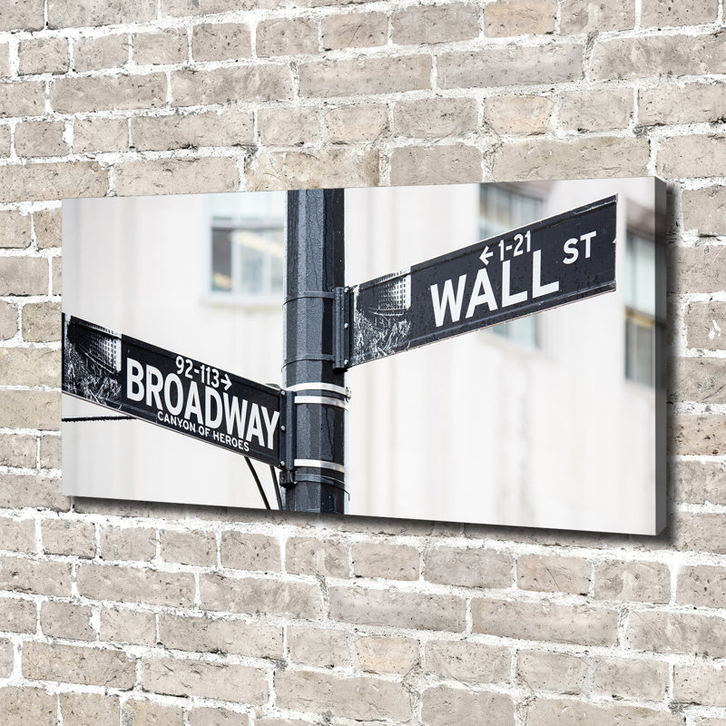 Wall Street Sign - Wrapped Canvas Print