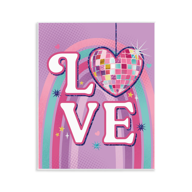 Plaque murale Love Love Disco Heart, par Courtney Morgenstern