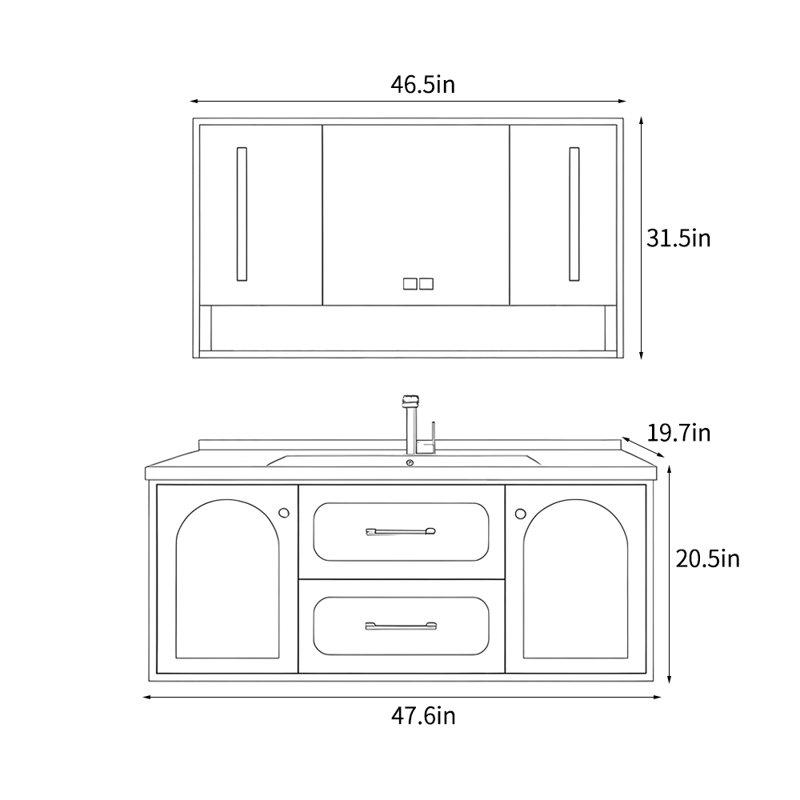 Armoire de salle de bain style nordique, Vert