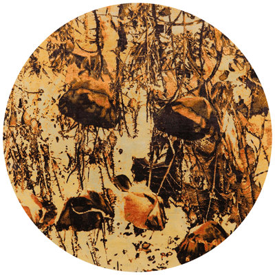 Tapis jaune / noir / brun