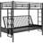 Multi - Function Black Twin Over Full Metal Bunk Bed, Futon Conversion, Features, Quality Steel Frame Function, Black, Easy Setup