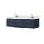 Ensemble de meuble-lavabo double avec plateau blanc et robinet-2117743765-2117743767