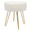 Harbour Housewares Round Boucle Footstools - Cream - Pack of 2-96071834