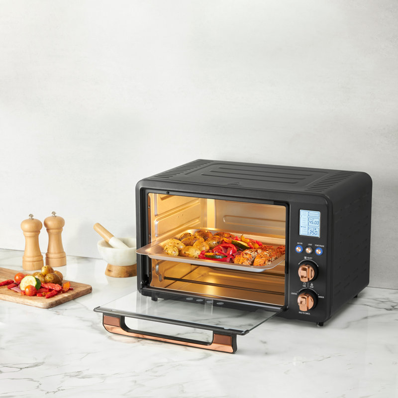 Haden Black Digital 6-Slice Toaster Oven with Air Fryer
