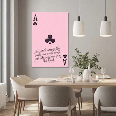 1Pc Framed Canvas Poster Print Poker card design, Ace of Spades with inspirational quotes Wall Art Wall Pediments, Wall Decor, Perfect for Room Decor Living Room Bedroom Office Kitchen Bathroom Home Decor, Ideal Home Wall Decoration