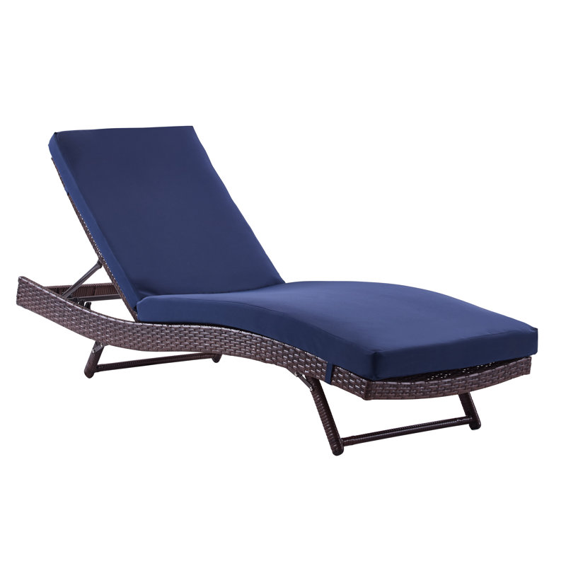 Chaise longue inclinable avec coussin Prudence, Marine