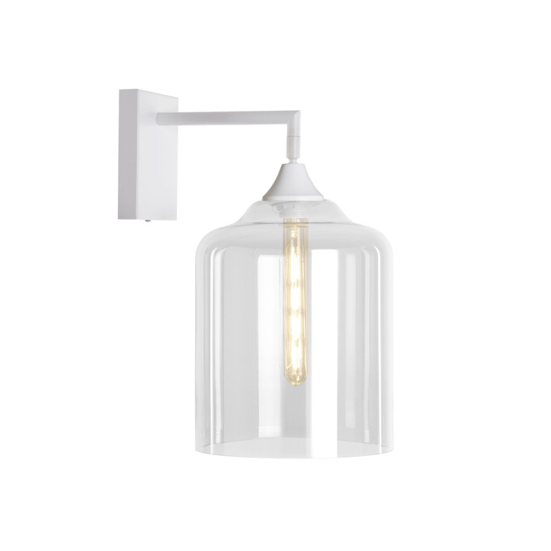 Borica Iron Armed Sconce, Clear, White