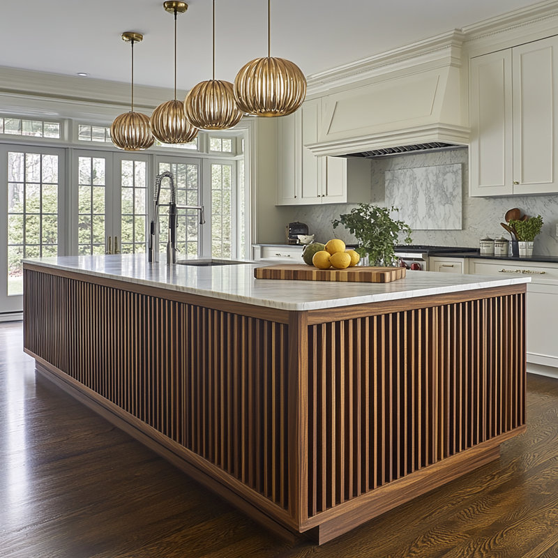 H 5,25 po x P 0,75 po, 96" H x 5.25" W x 0.75" D, Walnut