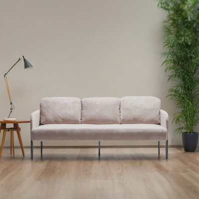3 Seater Beige - Relaxing For Small Bedroom & Office Couch Modern Design Spaces