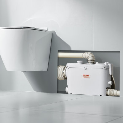 Pompe Macerator, 500 W, débit de 29 GPM, tête de 26 pi / 8 m, pompe de toilette murale Macerator avec 4 entrées d'eau, machine d'évacuation des eaux usées pour la toilette, le sous-sol, la douche, l'évier, la buanderie, la baignoire