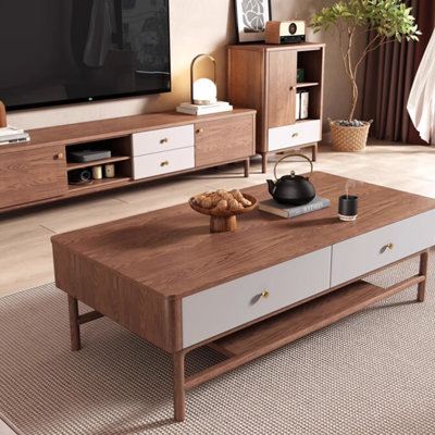 Ancient style color solid wood coffee table