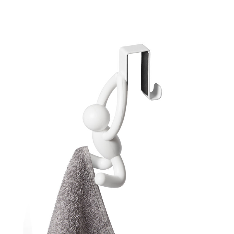 White Plastic and Metal Over-the-Door Buddy Hook Set