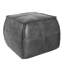 Full-Grain Genuine Leather Square Pouf With Patchwork Design (Set Of 2)-1758802440