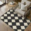 Tapis moderne lavable à losanges pour le salon avec envers antidérapant-129041384-129041390