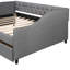 Upholstered Daybed With Two Drawers, Grey, Support Base Grey Upholstery, Structure-107066934