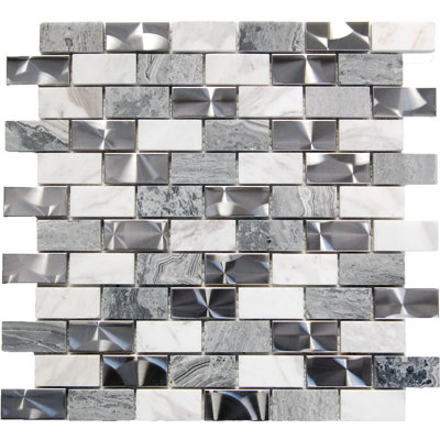 1" x 2" Mixed Material Mosaic Tile