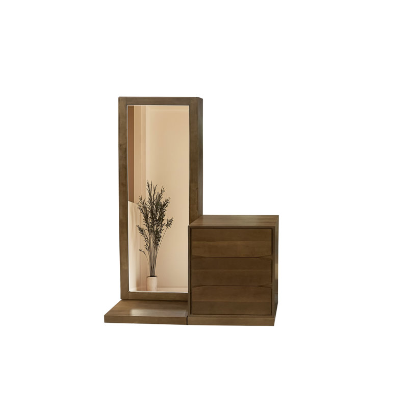 Commode Monte en bois avec miroir en noyer Monte 