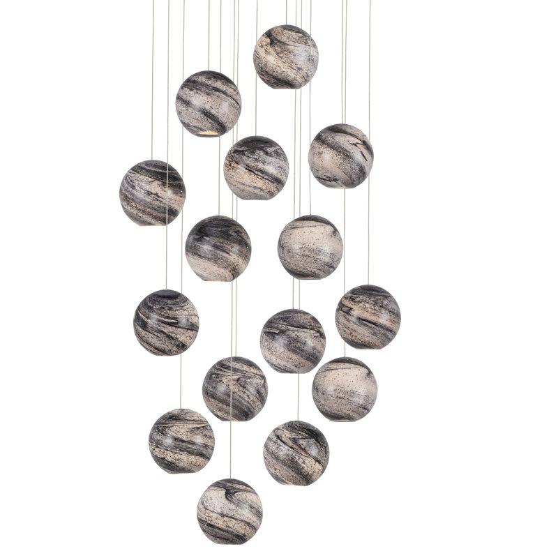 Palatino 15 - Light Painted Silver Cluster Pendant