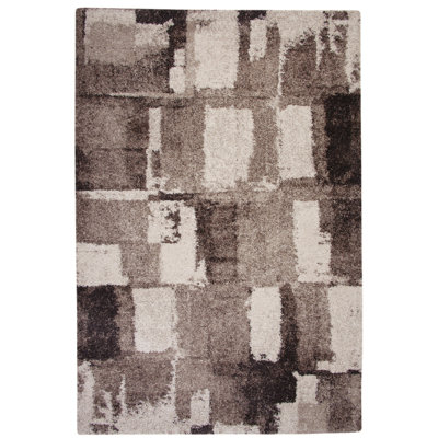 Tapis chocolat / ivoire / brun clair