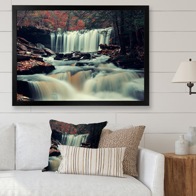 Chutes d'automne dans la forêt mystique - œuvre d'art traditionnelle sur toile
